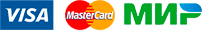 Возможна оплата картами Visa, Mastercard, Мир